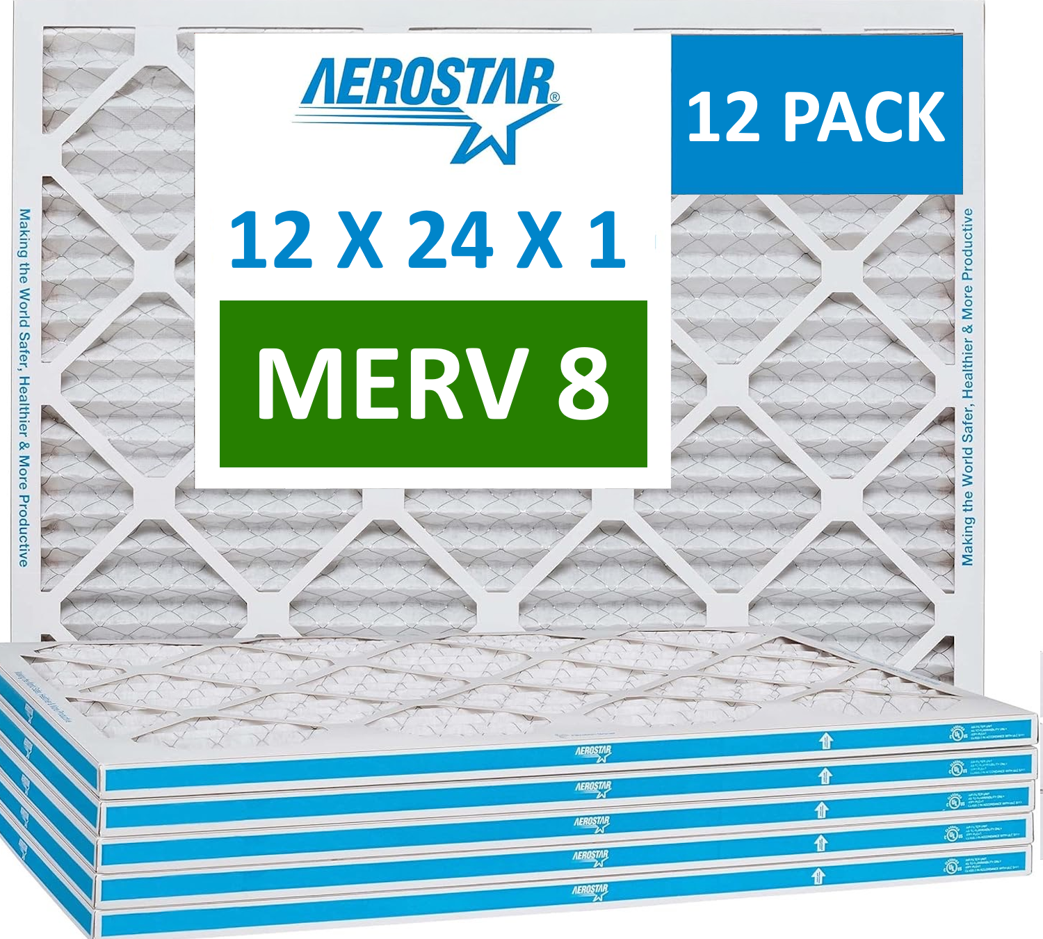Filtres de fournaise de 1 po - Paquet de 12